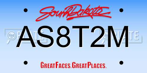 AS8T2M South Dakota License Plate