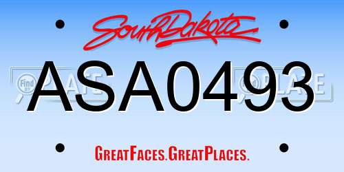 ASA0493 South Dakota License Plate