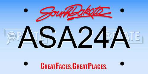 ASA24A South Dakota License Plate