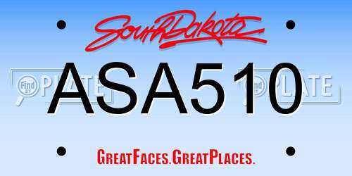 ASA510 South Dakota License Plate
