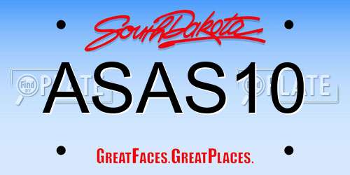 ASAS10 South Dakota License Plate