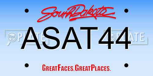 ASAT44 South Dakota License Plate
