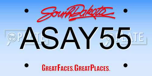 ASAY55 South Dakota License Plate