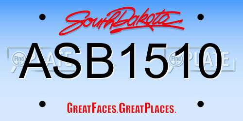 ASB1510 South Dakota License Plate