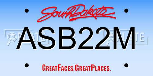 ASB22M South Dakota License Plate