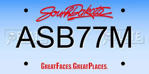 ASB77M South Dakota License Plate