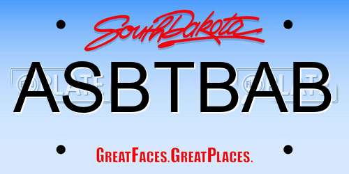 ASBTBAB South Dakota License Plate