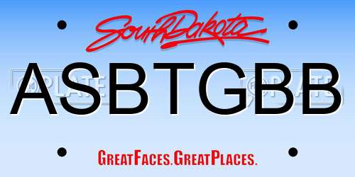 ASBTGBB South Dakota License Plate