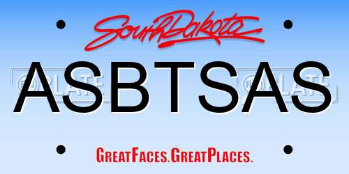 ASBTSAS South Dakota License Plate