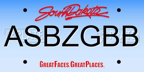 ASBZGBB South Dakota License Plate