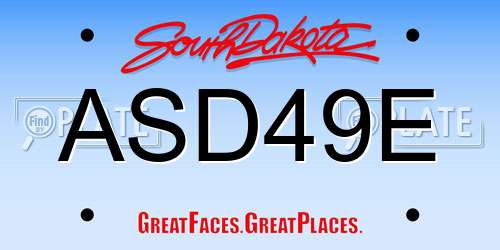 ASD49E South Dakota License Plate