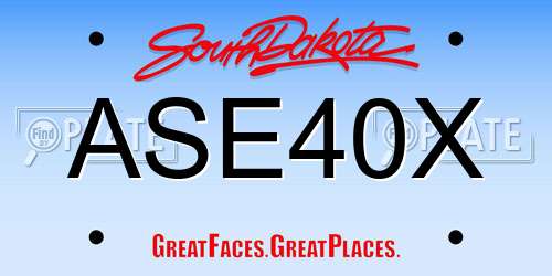 ASE40X South Dakota License Plate