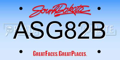 ASG82B South Dakota License Plate