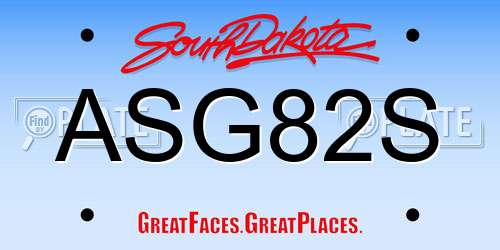 ASG82S South Dakota License Plate
