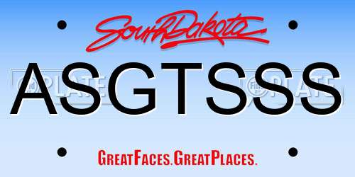 ASGTSSS South Dakota License Plate