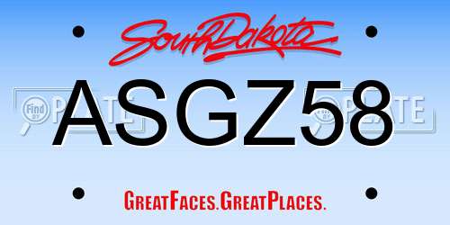 ASGZ58 South Dakota License Plate