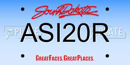 ASI20R South Dakota License Plate