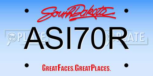 ASI70R South Dakota License Plate