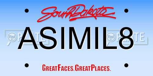 ASIMIL8 South Dakota License Plate