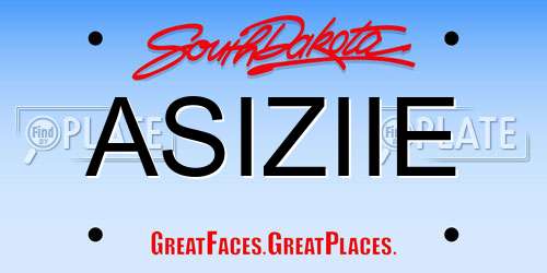ASIZIIE South Dakota License Plate