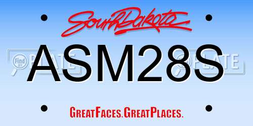 ASM28S South Dakota License Plate