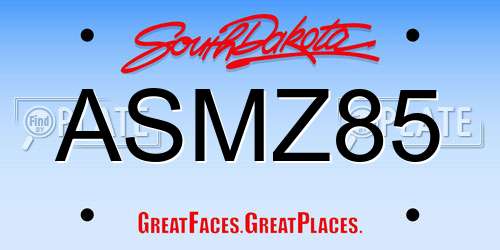 ASMZ85 South Dakota License Plate