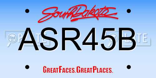 ASR45B South Dakota License Plate