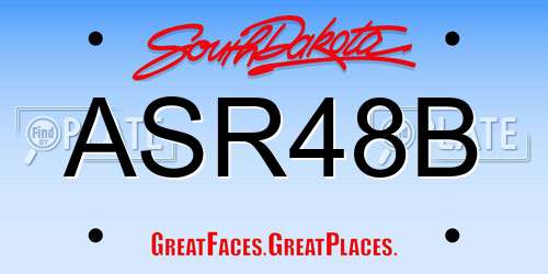 ASR48B South Dakota License Plate