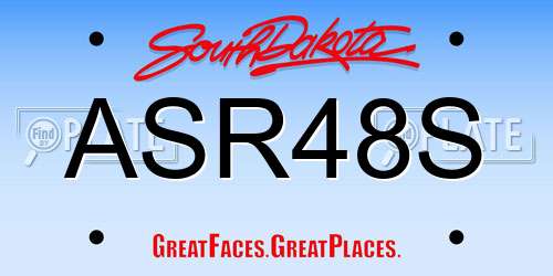 ASR48S South Dakota License Plate