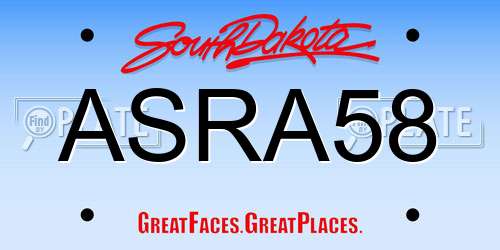 ASRA58 South Dakota License Plate