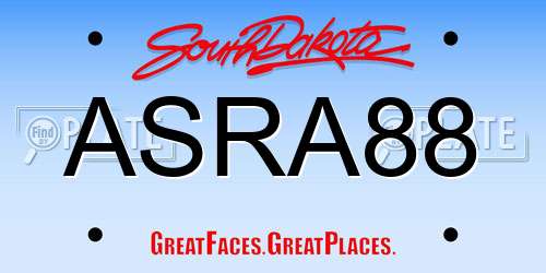 ASRA88 South Dakota License Plate
