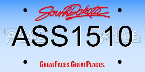 ASS1510 South Dakota License Plate