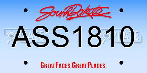 ASS1810 South Dakota License Plate