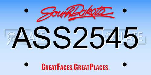 ASS2545 South Dakota License Plate