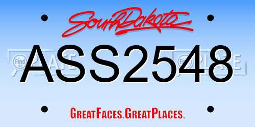 ASS2548 South Dakota License Plate