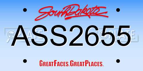 ASS2655 South Dakota License Plate