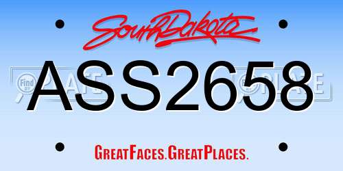 ASS2658 South Dakota License Plate