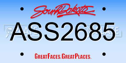ASS2685 South Dakota License Plate