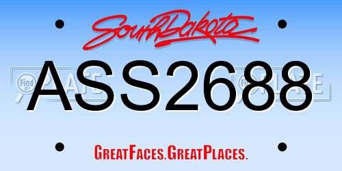ASS2688 South Dakota License Plate