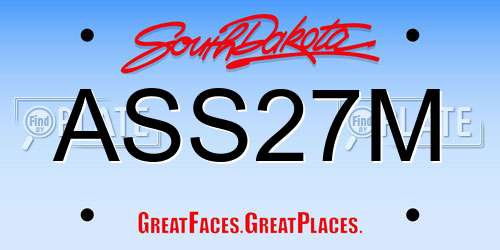 ASS27M South Dakota License Plate