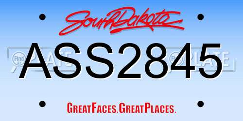 ASS2845 South Dakota License Plate