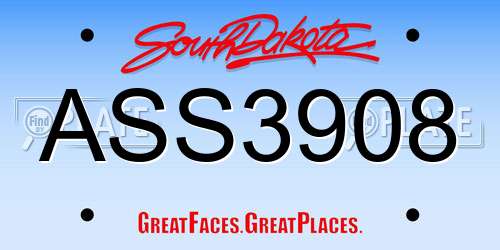 ASS3908 South Dakota License Plate