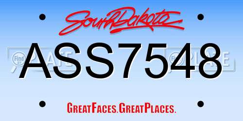 ASS7548 South Dakota License Plate