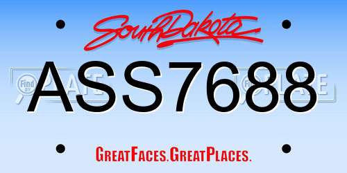 ASS7688 South Dakota License Plate