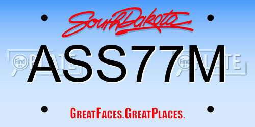 ASS77M South Dakota License Plate