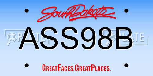 ASS98B South Dakota License Plate