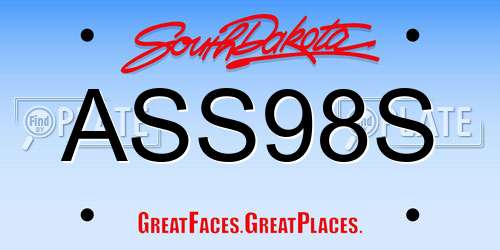 ASS98S South Dakota License Plate