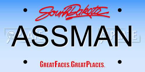 ASSMAN South Dakota License Plate