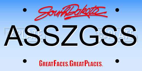 ASSZGSS South Dakota License Plate