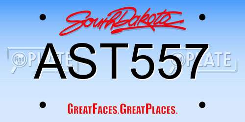 AST557 South Dakota License Plate
